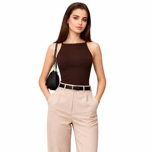 Banana Republic Soft Stretch Tank Top in Oak Brown Chocolate NWT new XL